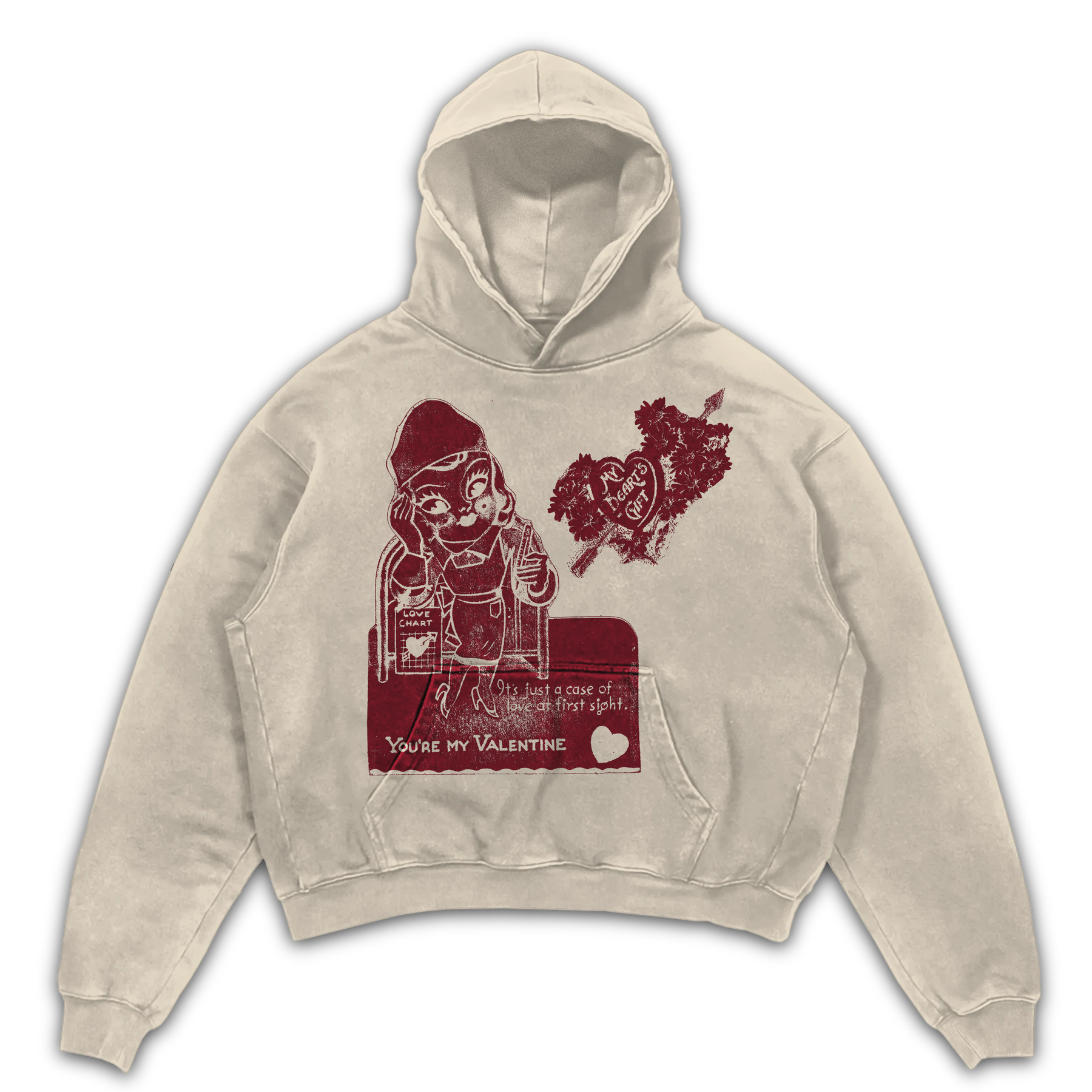 Valentine Hoodie - Sand - Front
