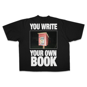 Library Tee in black — YOU WRITE YOUR OWN BOOK little free library graphic